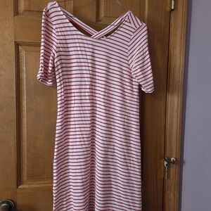 Kaileigh Red and White Striped Dress